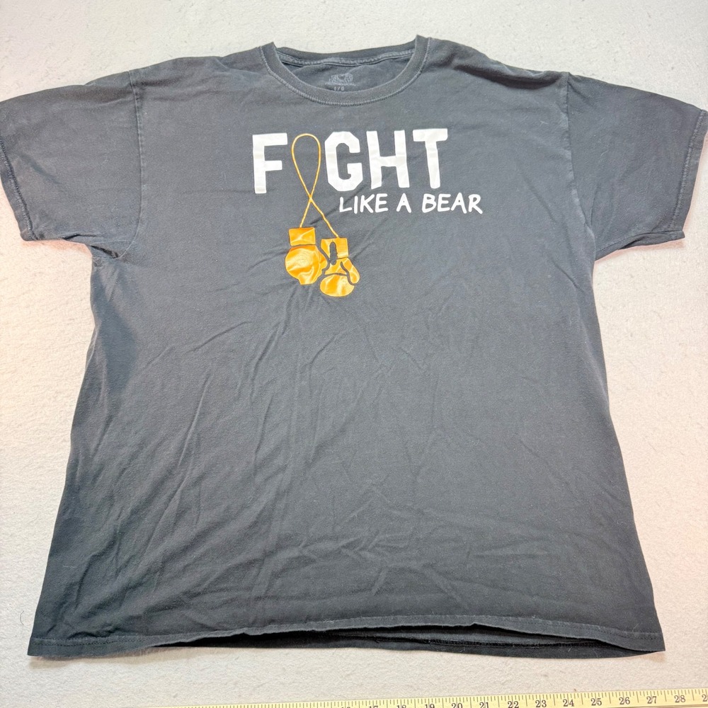 Fight Like a Bear Tee Boxing Gloves Graphic Large Fruit of the Loom Vintage Sty
